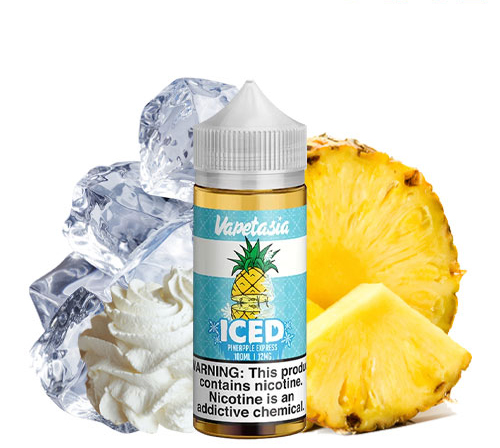 VAPETASIA-ICED-PINEAPPLE-EXPRESS-100ml جویس آناناس خامه یخ ویپ تاسیا ice pineapple express